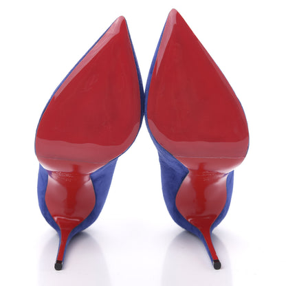 Christian Louboutin Veau Velours Pigalle Follies 100 Pumps 39 Metal Blue 5 of 7