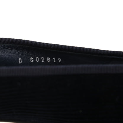 Chanel Corduroy Patent Cap Toe CC Ballerina Flats 36.5 Navy Black 8 of 9