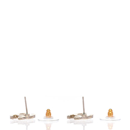 Chanel Crystal Mini Timeless CC Earrings Light Gold 3 of 4