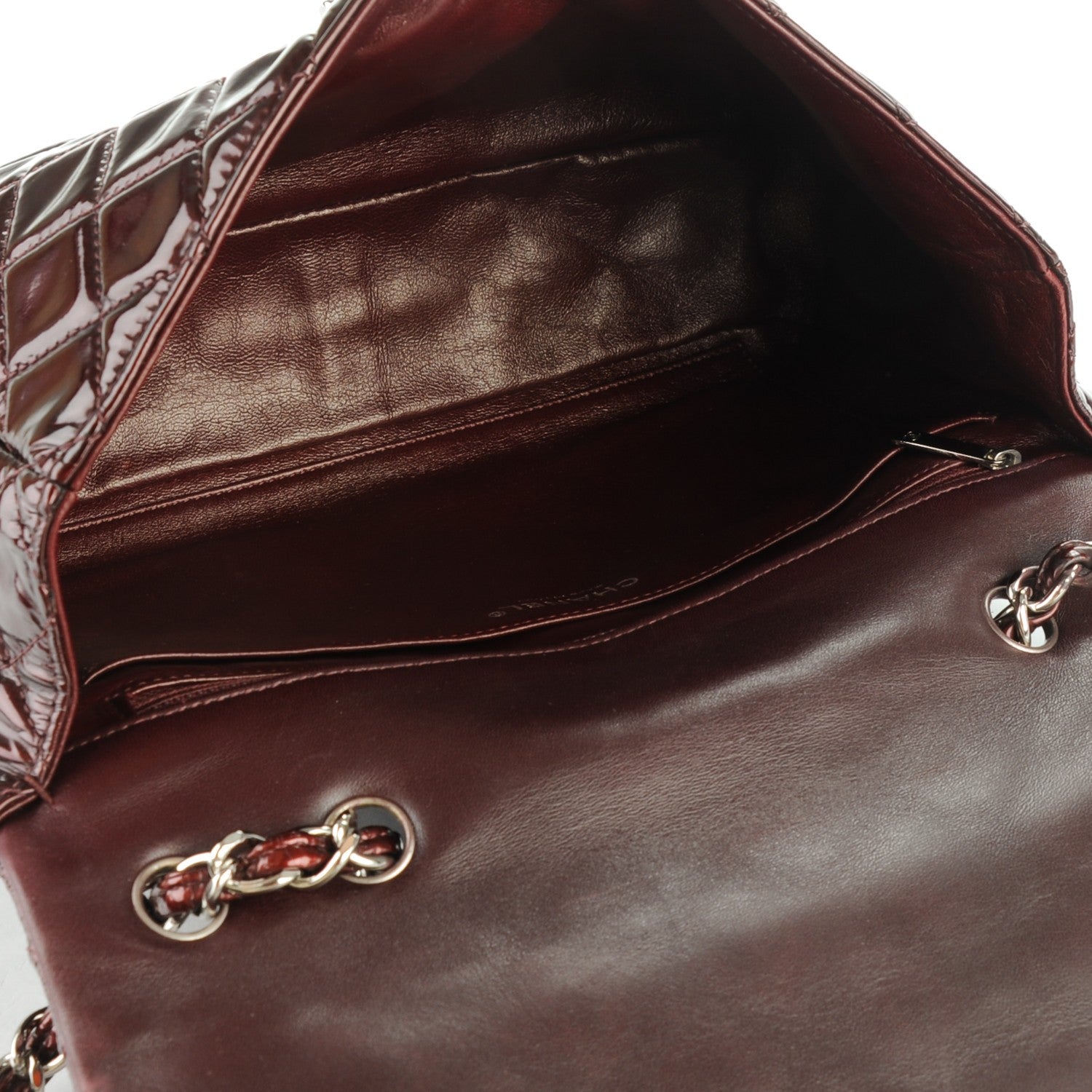 Chanel Patent Quilted Jumbo Single Flap Bordeaux 5 of 7