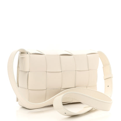 Bottega Veneta Lambskin Maxi Intrecciato Cassette Crossbody Bag White 3 of 9