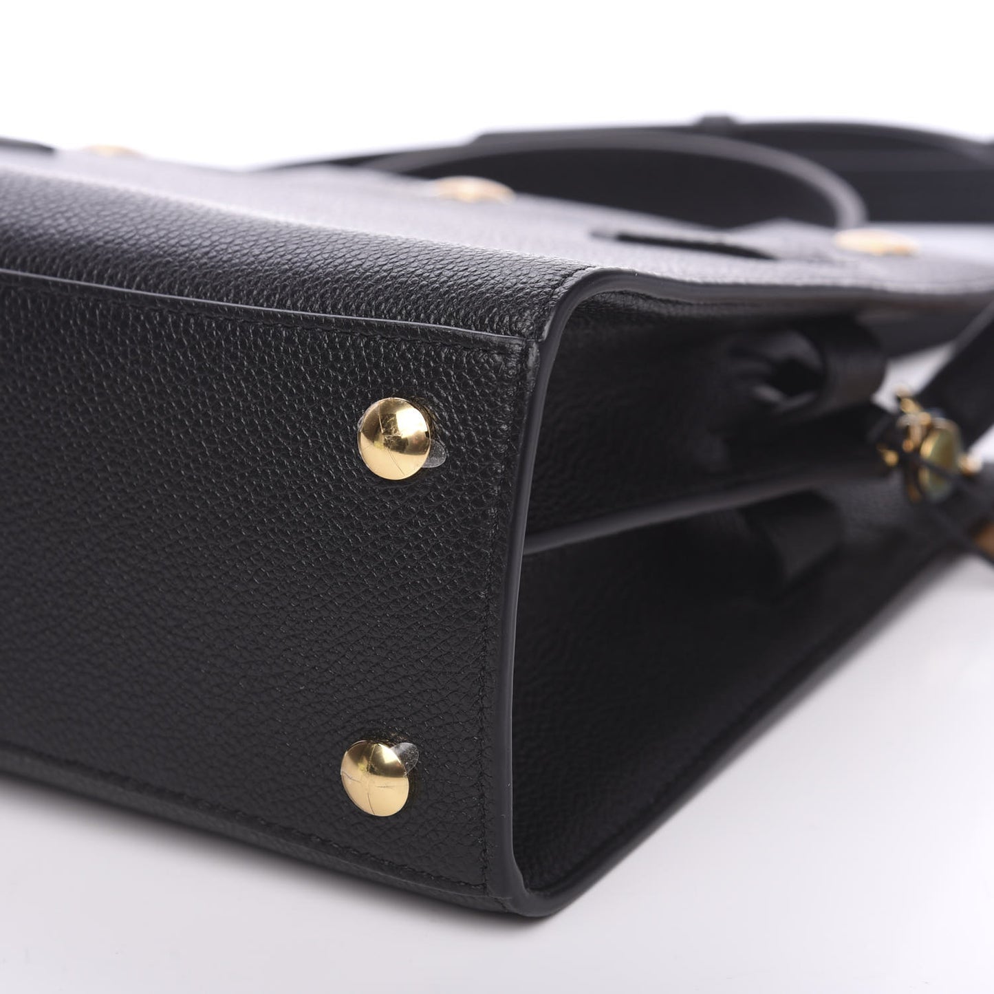 Grainy Calfskin Mini Title Bag Black