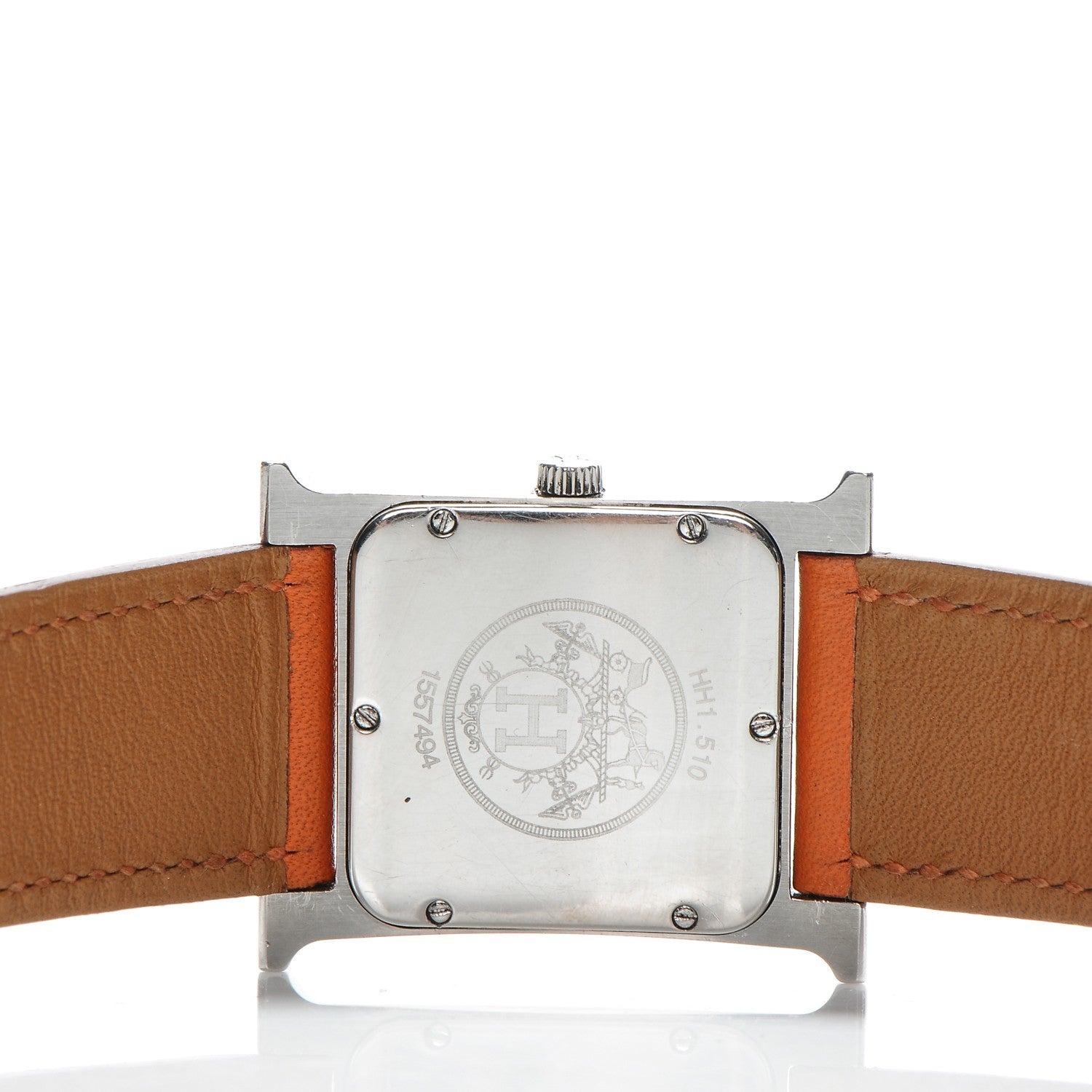 Hermes Stainless Steel 26mm Heure H Hour Quartz Watch Orange 8 of 9