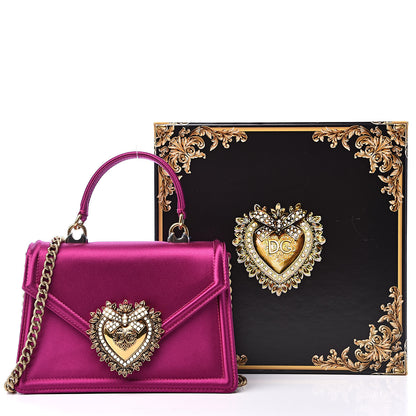 Dolce & Gabbana Silk Small Devotion Envelope Top Handle Bag Fuchsia 10 of 10