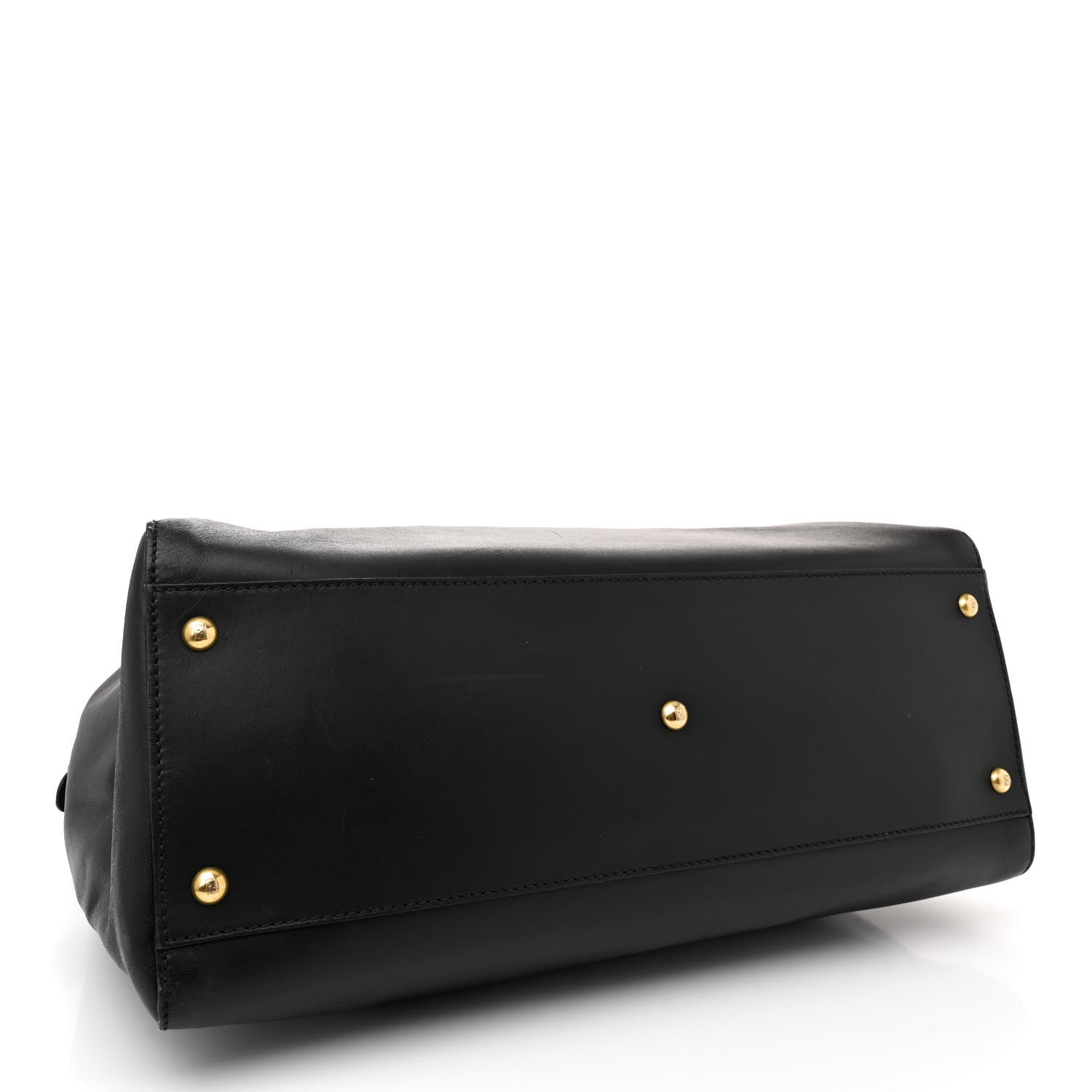 Fendi Vitello Morgan Shiny Nappa Medium Peekaboo Iconic Satchel Black Ciliegia 4 of 18