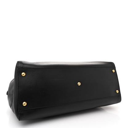 Fendi Vitello Morgan Shiny Nappa Medium Peekaboo Iconic Satchel Black Ciliegia 4 of 18