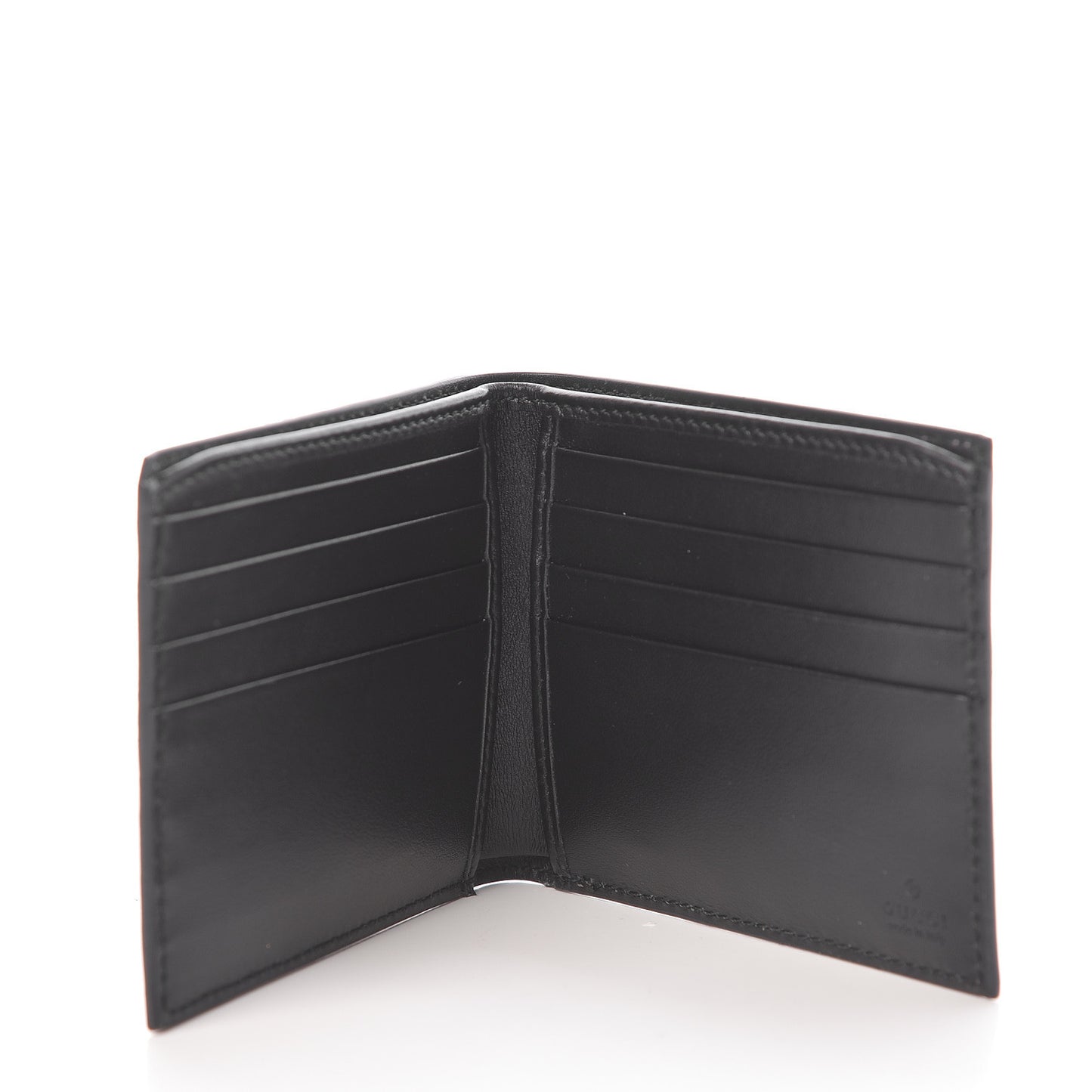 GG Supreme Monogram Selleria Calfskin Tiger Nice Bi-Fold Wallet Beige Ebony Multicolor Black