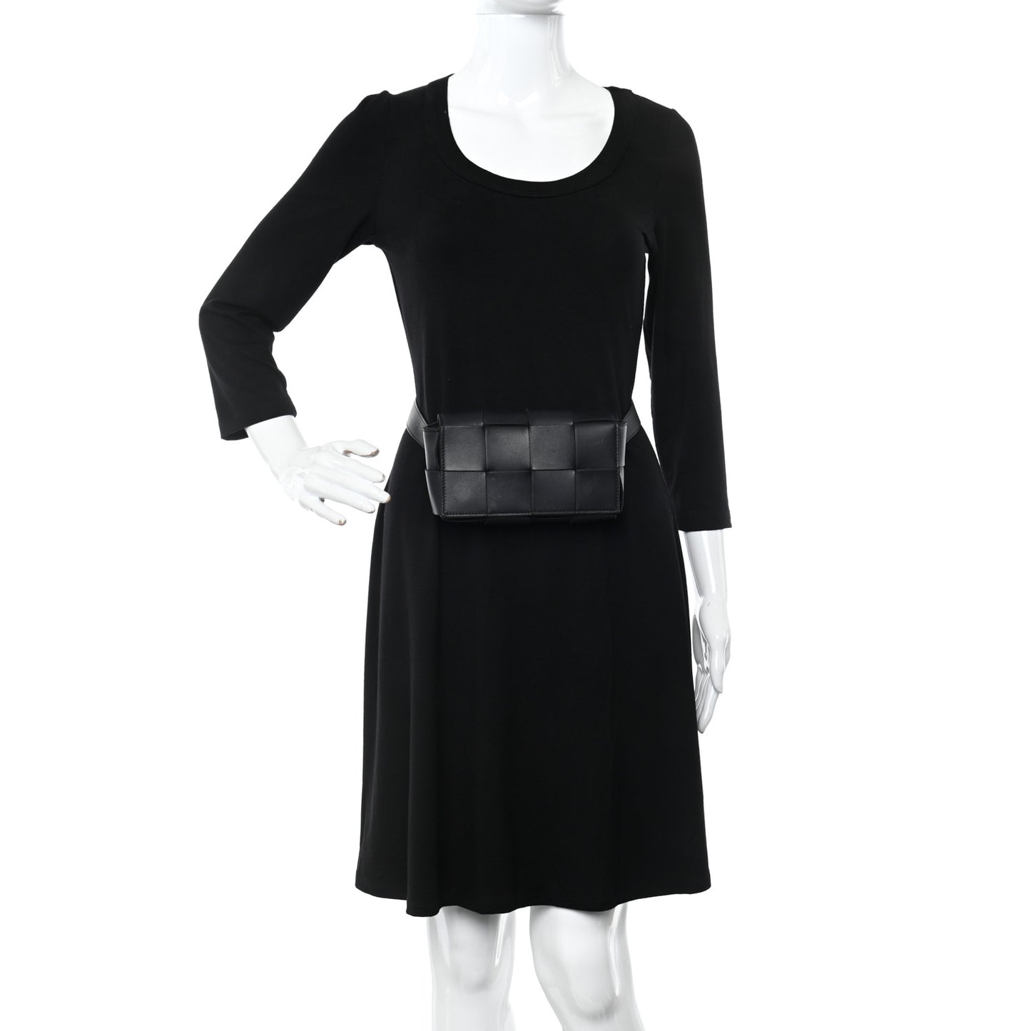 Nappa Maxi Intreccio The Belt Cassette Bag Black