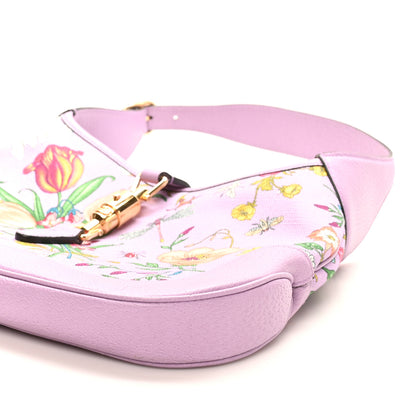 Gucci Canvas Flora Medium Jackie Hobo Lilac 10 of 10