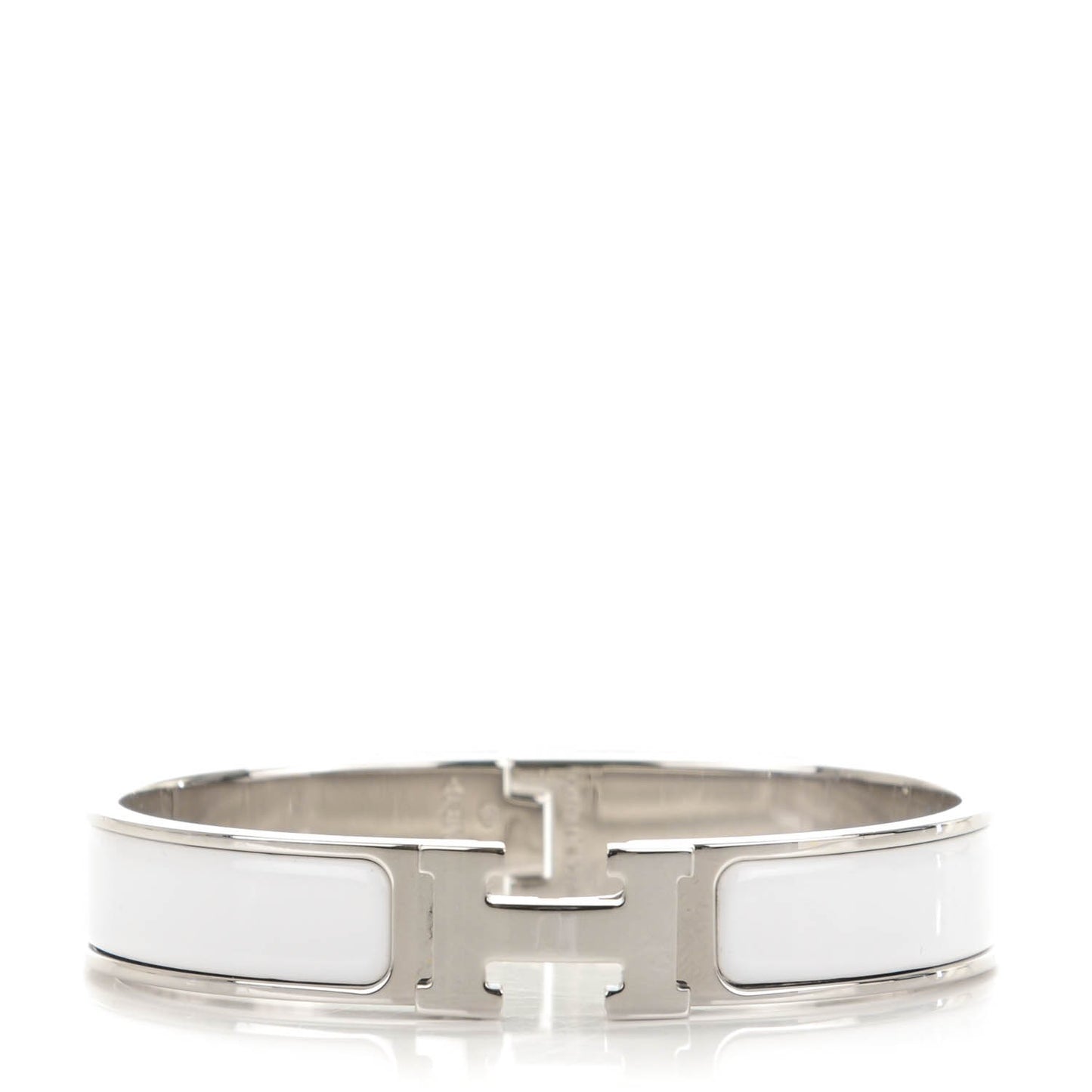 Enamel Narrow Clic Clac H Bracelet GM White