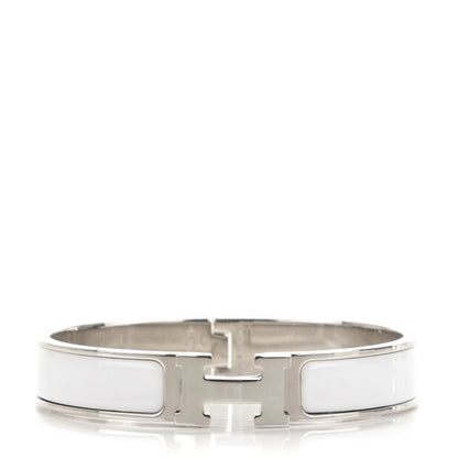 Hermes Enamel Narrow Clic Clac H Bracelet GM White 1 of 5