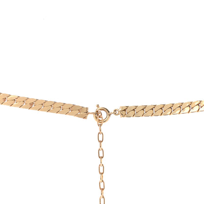 Christian Dior Crystal Chain Necklace Gold Green 4 of 5
