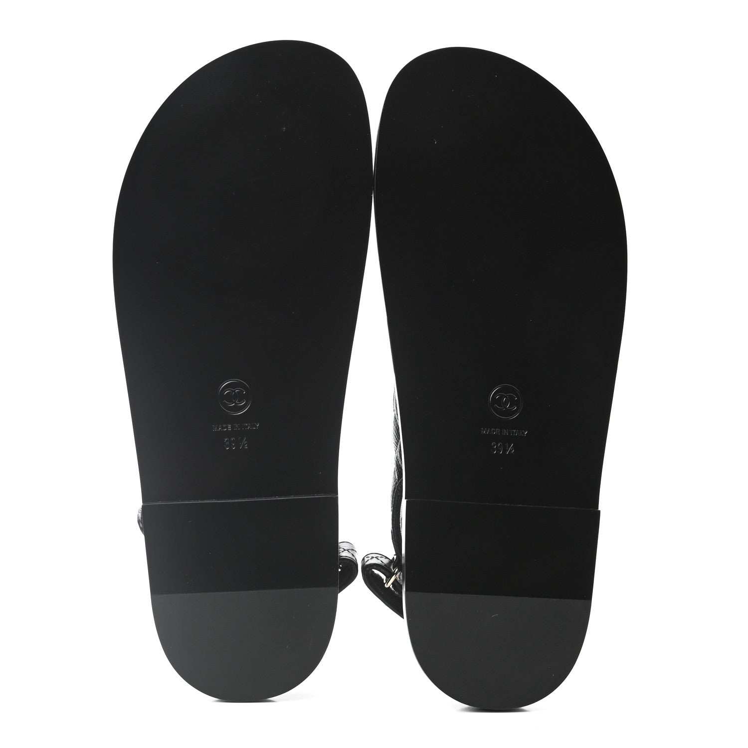 Chanel Grained Calfskin Velcro Dad Sandals 39.5 Black 5 of 8