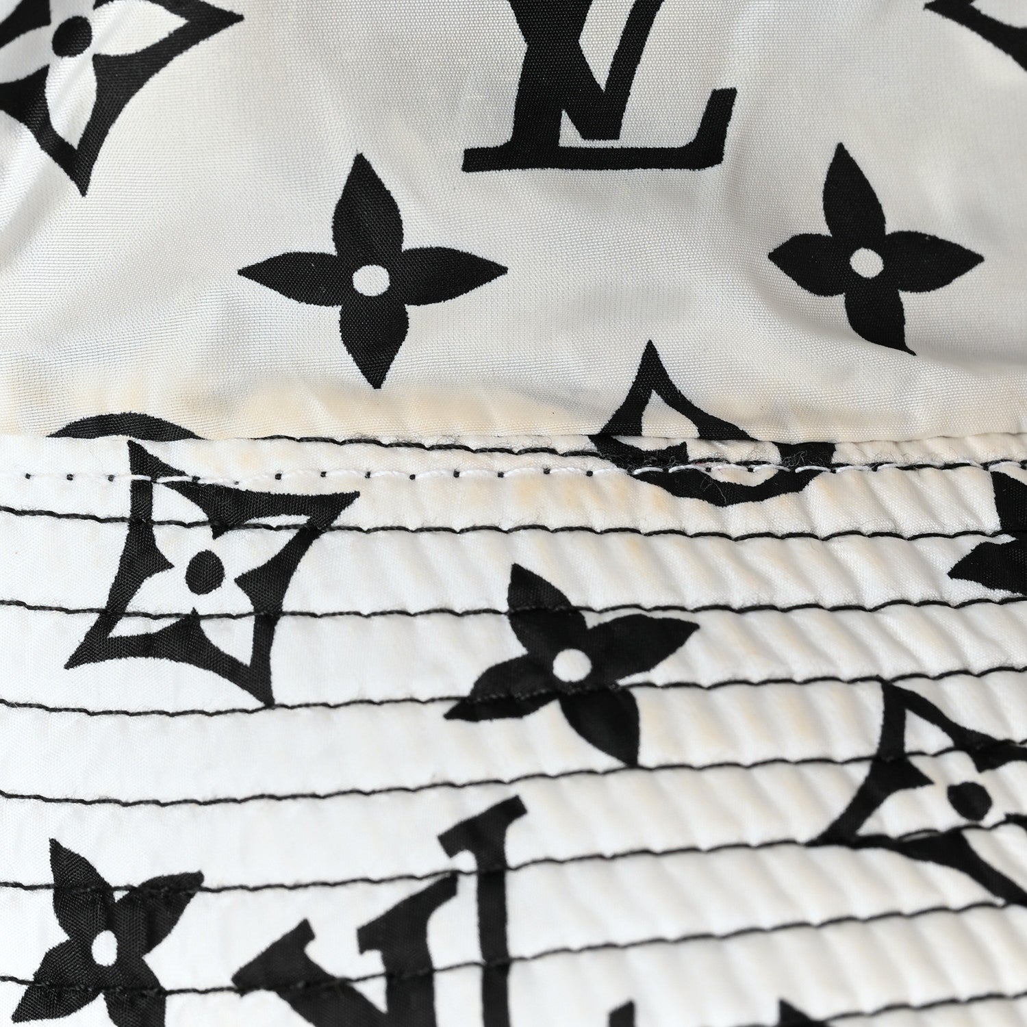 Louis Vuitton Nylon Monogram Reversible Bob Bucket Hat S Black White 8 of 8
