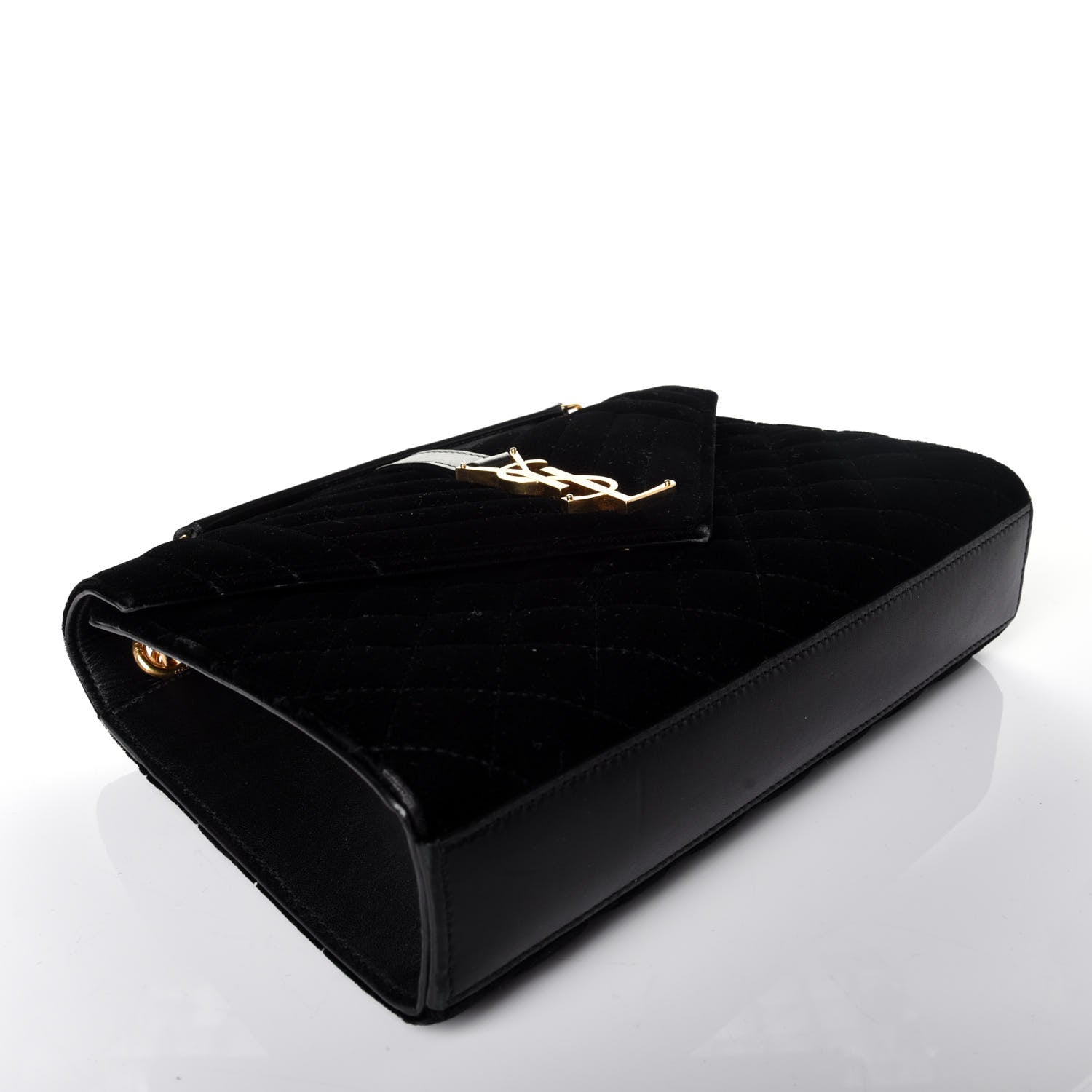 Saint Laurent Velvet Tri-Quilt Monogram Medium College Bag Black 4 of 9