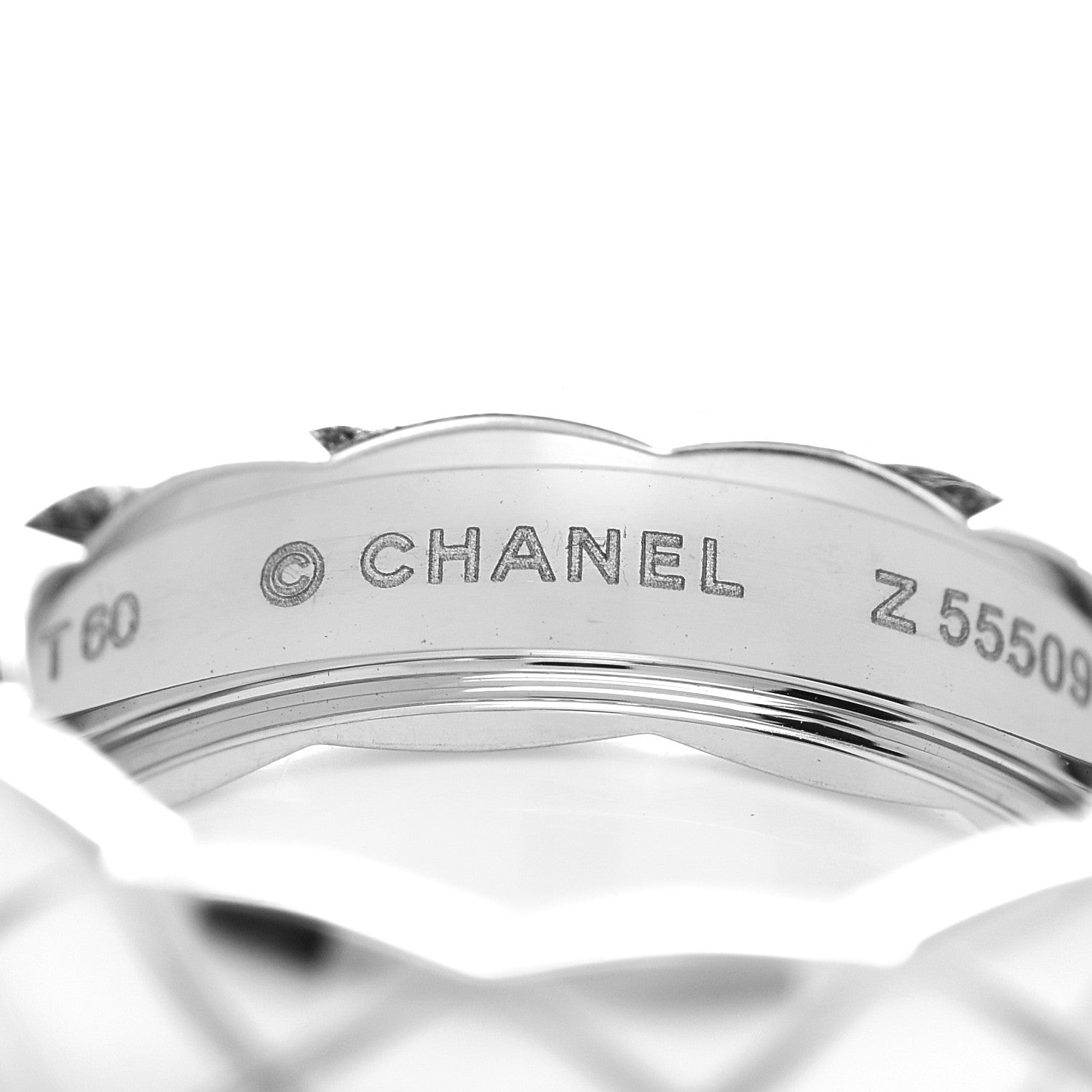Chanel 18K White Gold Small Coco Crush Ring 60 9 5 of 6