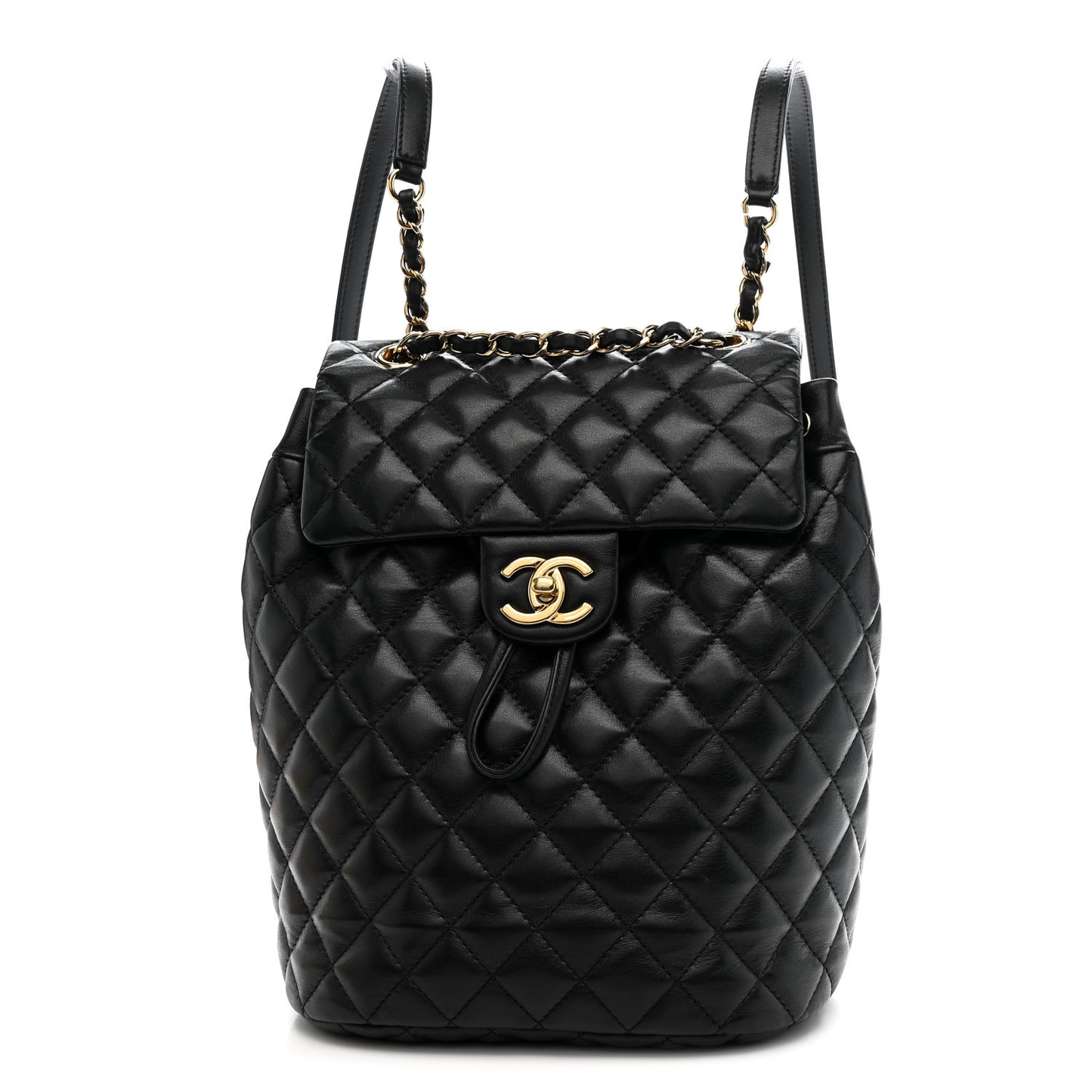 Calfskin Quilted Small Urban Spirit Backpack Black