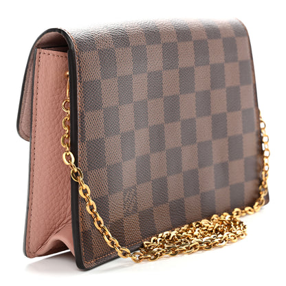 Louis Vuitton Damier Ebene Croisette Chain Wallet Magnolia 2 of 12
