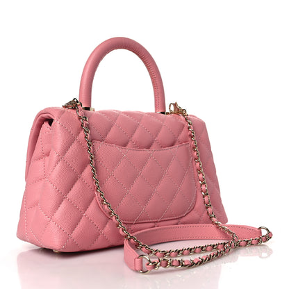 Chanel Caviar Quilted Mini Coco Handle Flap Pink 3 of 10