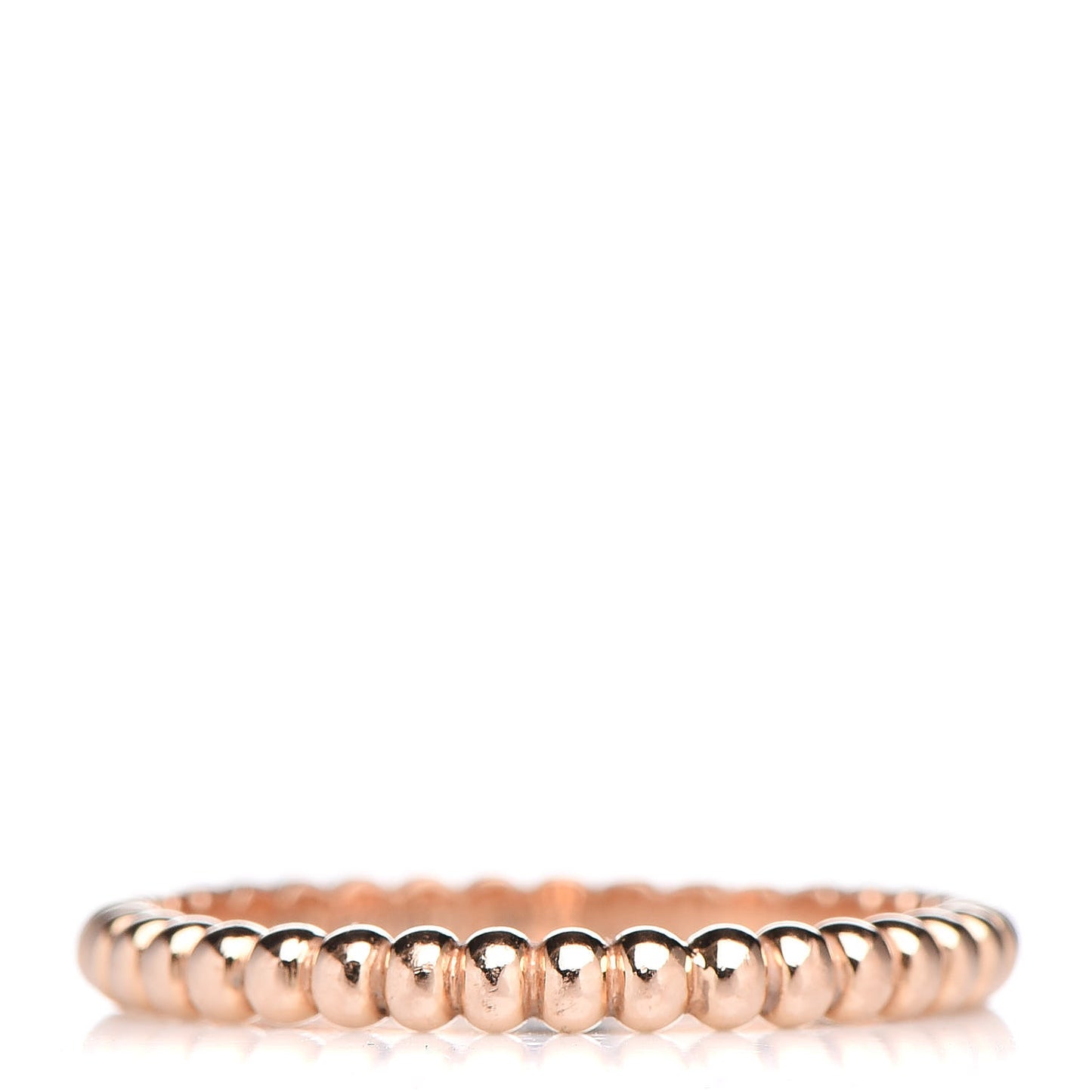 18K Rose Gold Small Perlée Pearls of Gold Ring 53 6.5