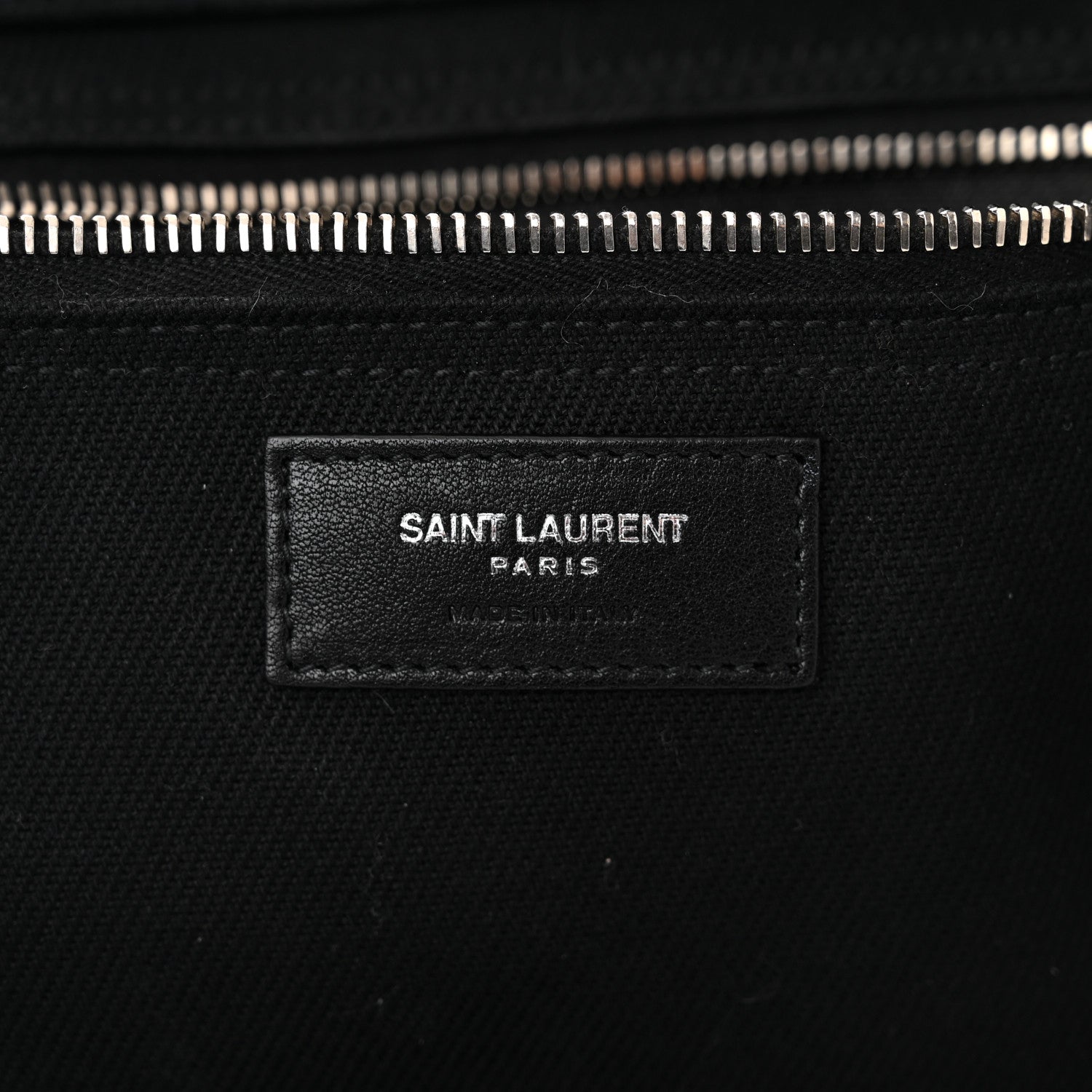 Saint Laurent Linen Calfskin Rive Gauche Tote Black 6 of 13