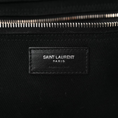 Saint Laurent Linen Calfskin Rive Gauche Tote Black 6 of 13