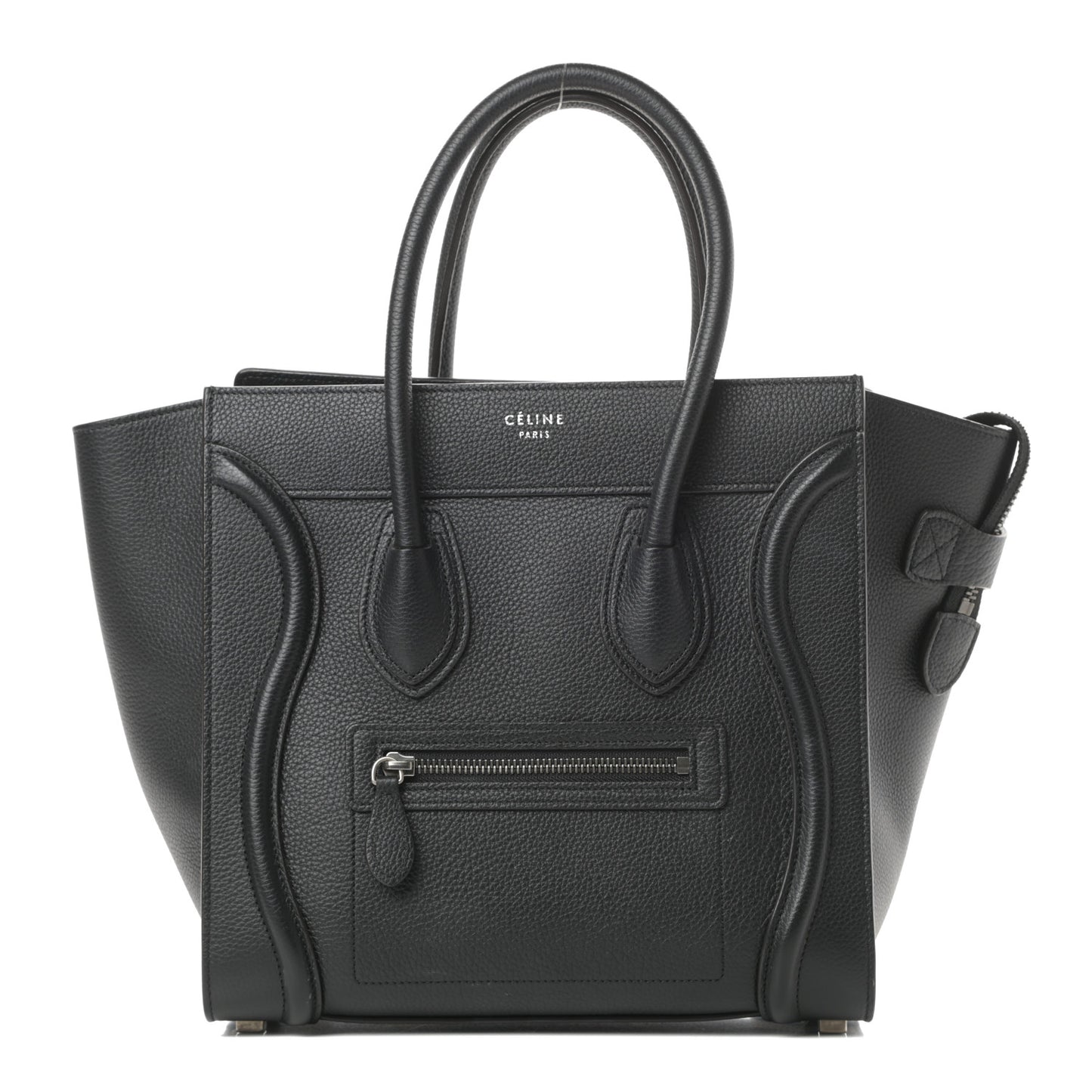 Drummed Calfskin Micro Luggage Black