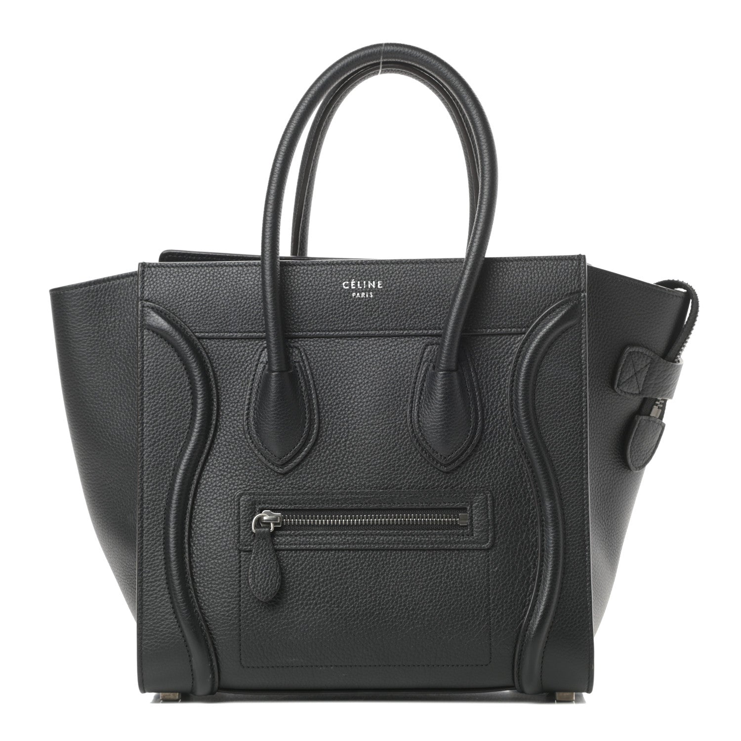 Celine Drummed Calfskin Micro Luggage Black 1 of 10