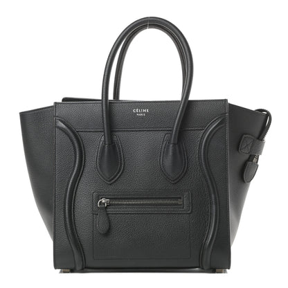 Celine Drummed Calfskin Micro Luggage Black 1 of 10