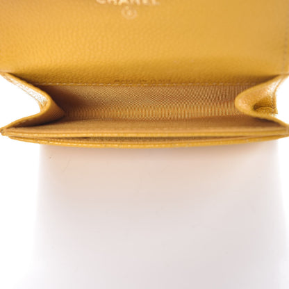 Chanel Caviar Quilted Flap Card Holder Yellow 5 of 9