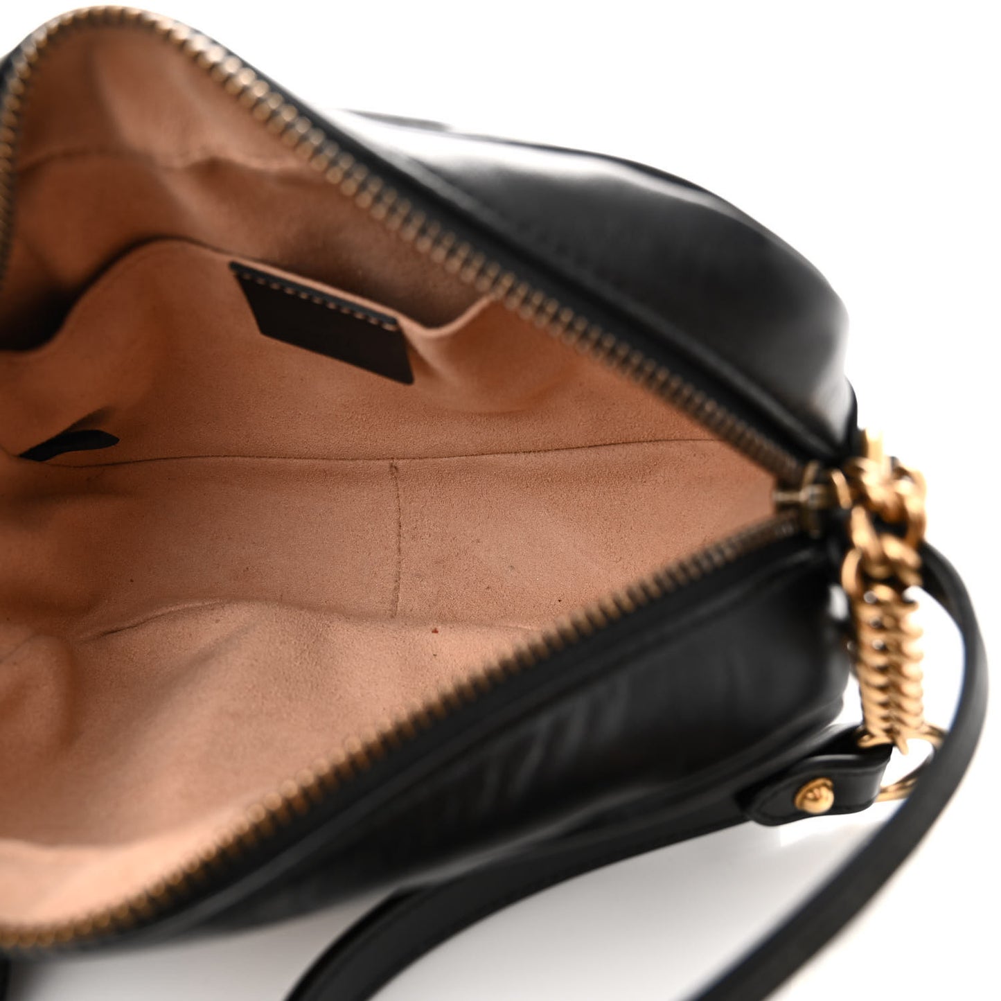 Calfskin Matelasse Mini GG Marmont Chain Shoulder Bag Black
