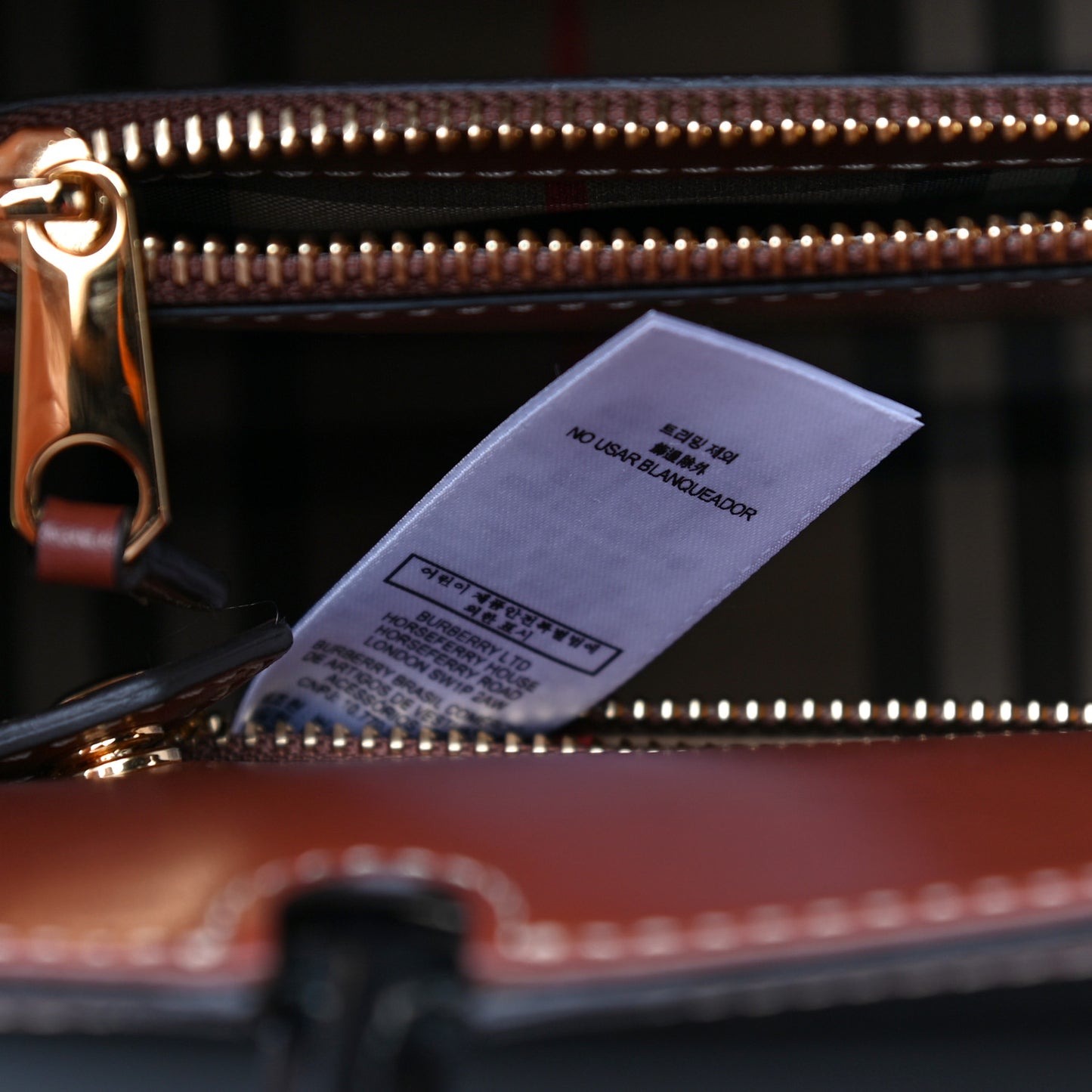 Calfskin Vintage Check Mini Two Handle Title Bag Black