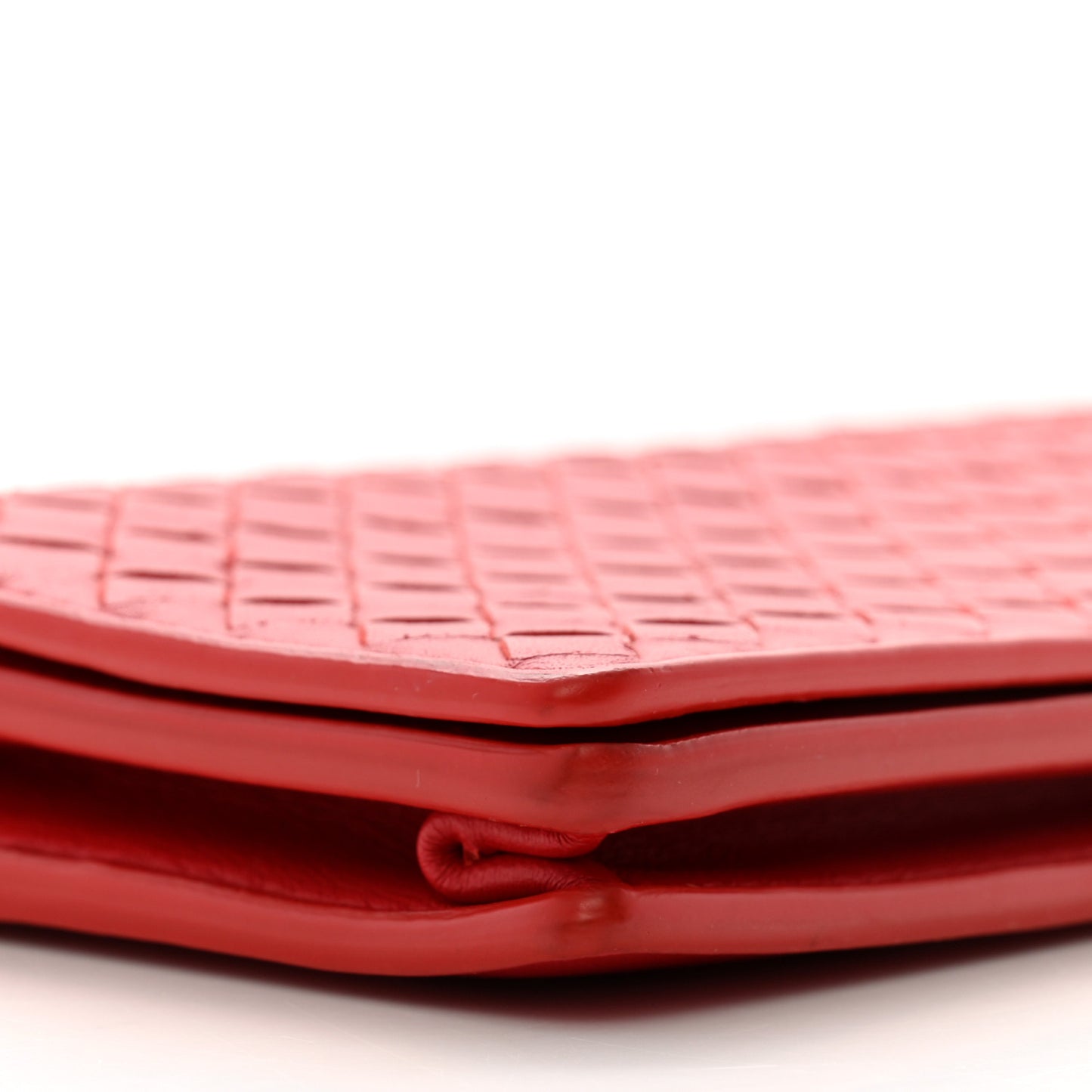 Nappa Intrecciato Continental Wallet on Chain Red