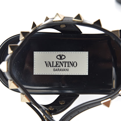 Valentino Garavani PVC Jelly Rockstud Caged Sandals 35 Black 6 of 13