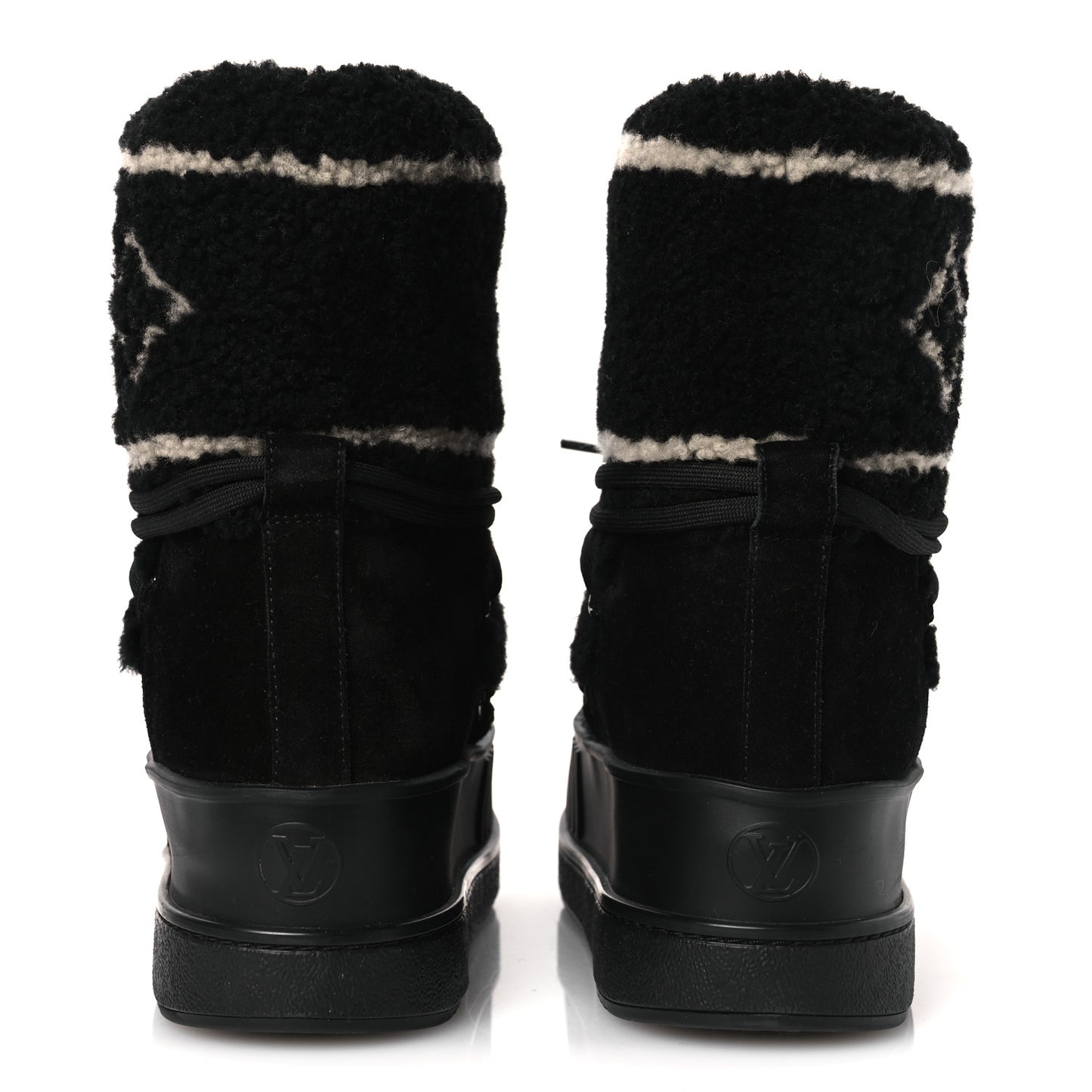 Suede Shearling Polar Flat Half Boots 40 Black