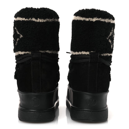 Louis Vuitton Suede Shearling Polar Flat Half Boots 40 Black 6 of 10