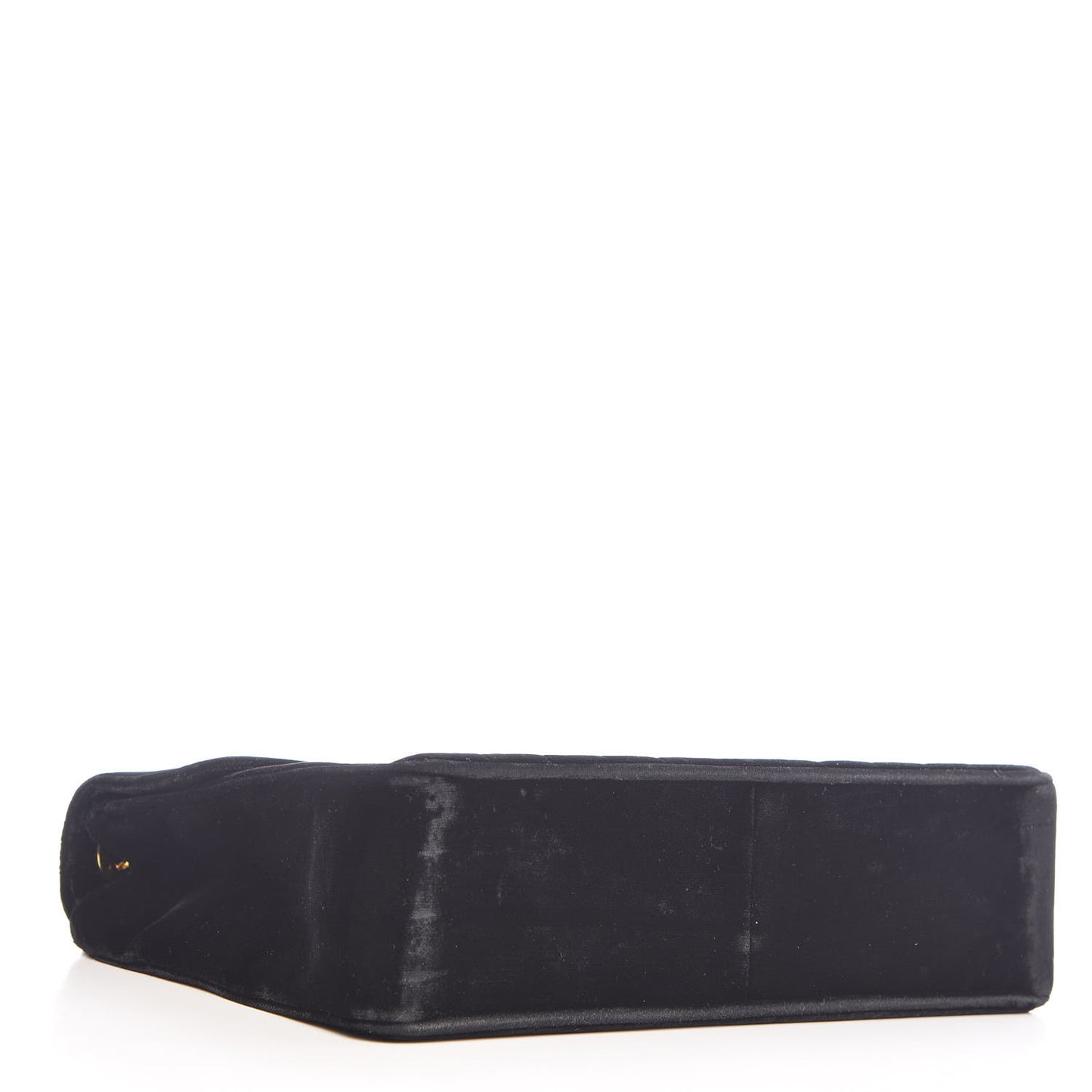 Velvet Vertical Quilted Jumbo Single Flap Black