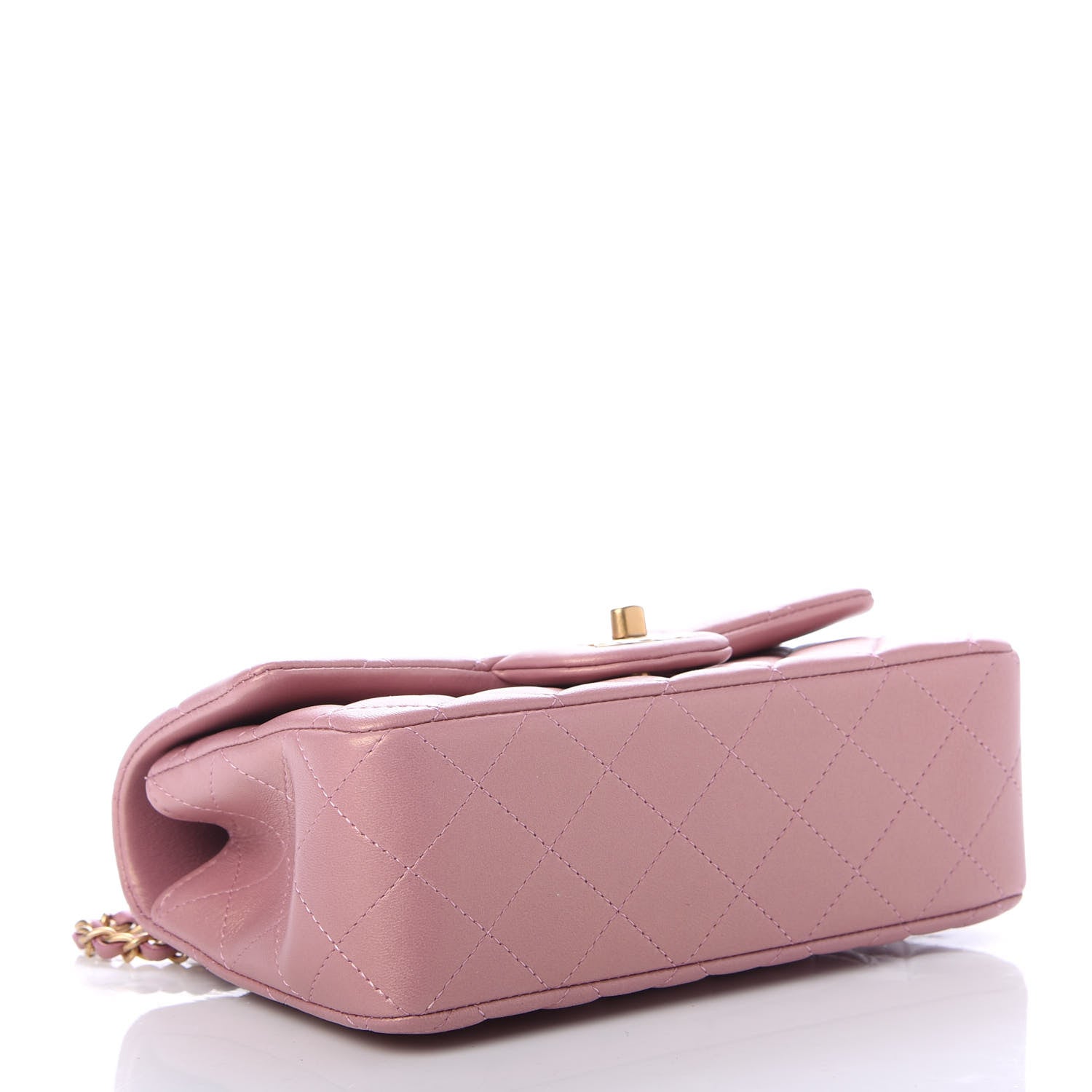 Chanel Iridescent Lambskin Quilted Mini Top Handle Rectangular Flap Pink 3 of 9