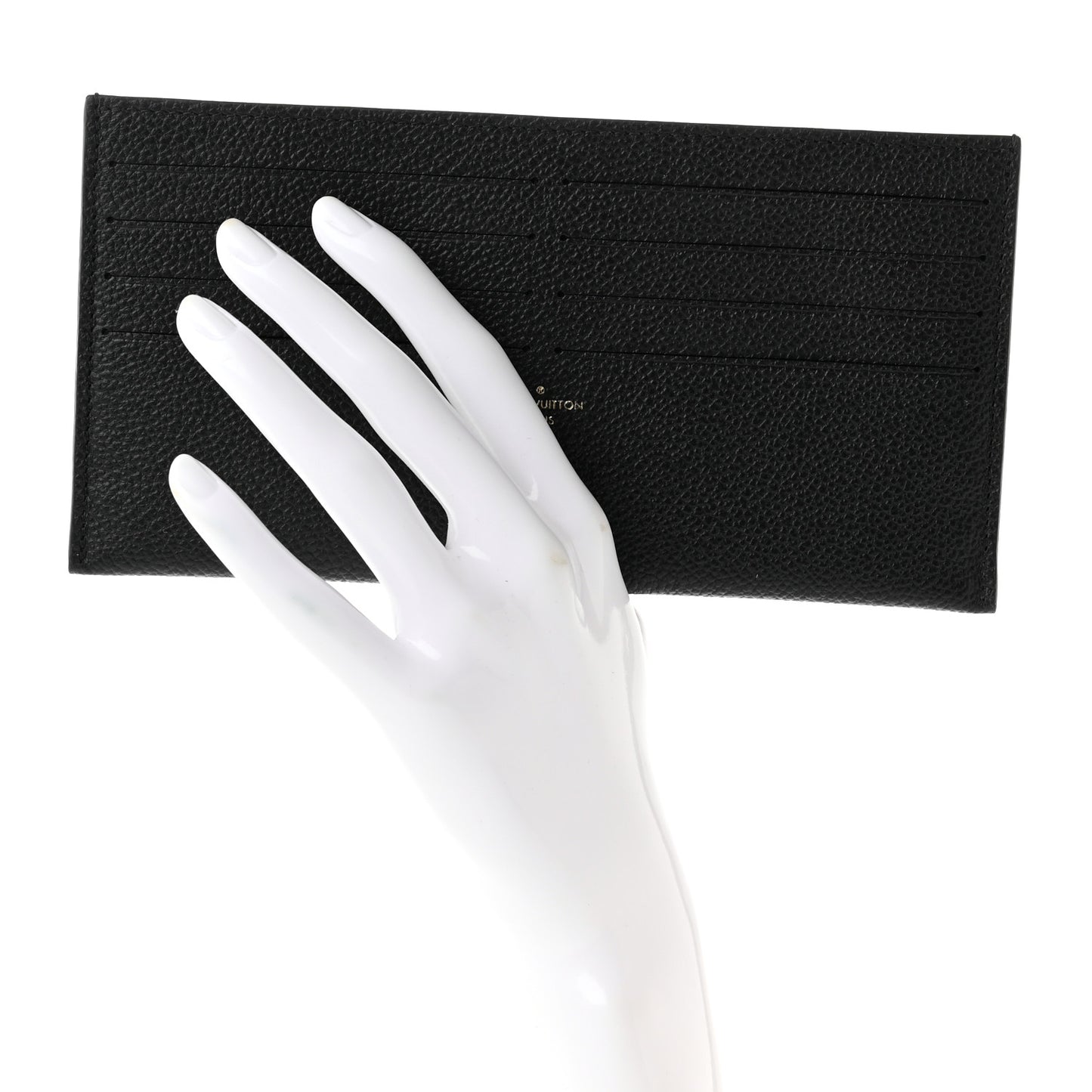 Calfskin Felicie Chain Wallet Card Holder Insert Black