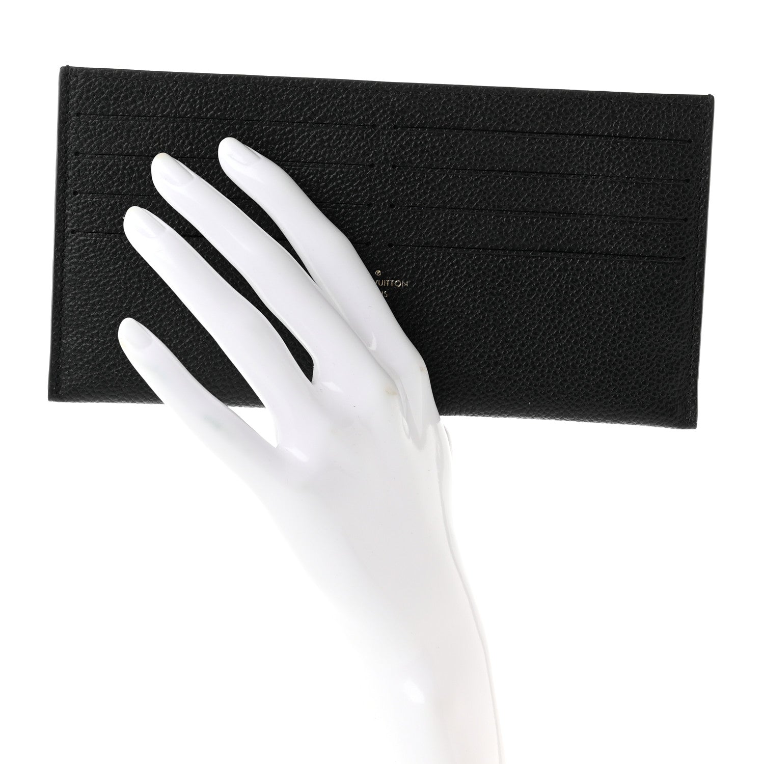 Louis Vuitton Calfskin Felicie Chain Wallet Card Holder Insert Black 2 of 6