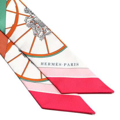 Hermes Silk Springs Springs Twilly Rose Vert Multicolor 2 of 4