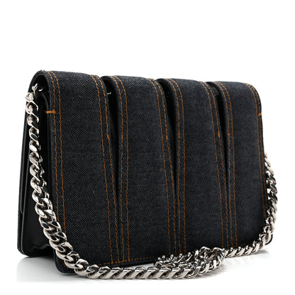 Alexander McQueen Denim Calfskin Small Slash Bag Blue Black 3 of 10
