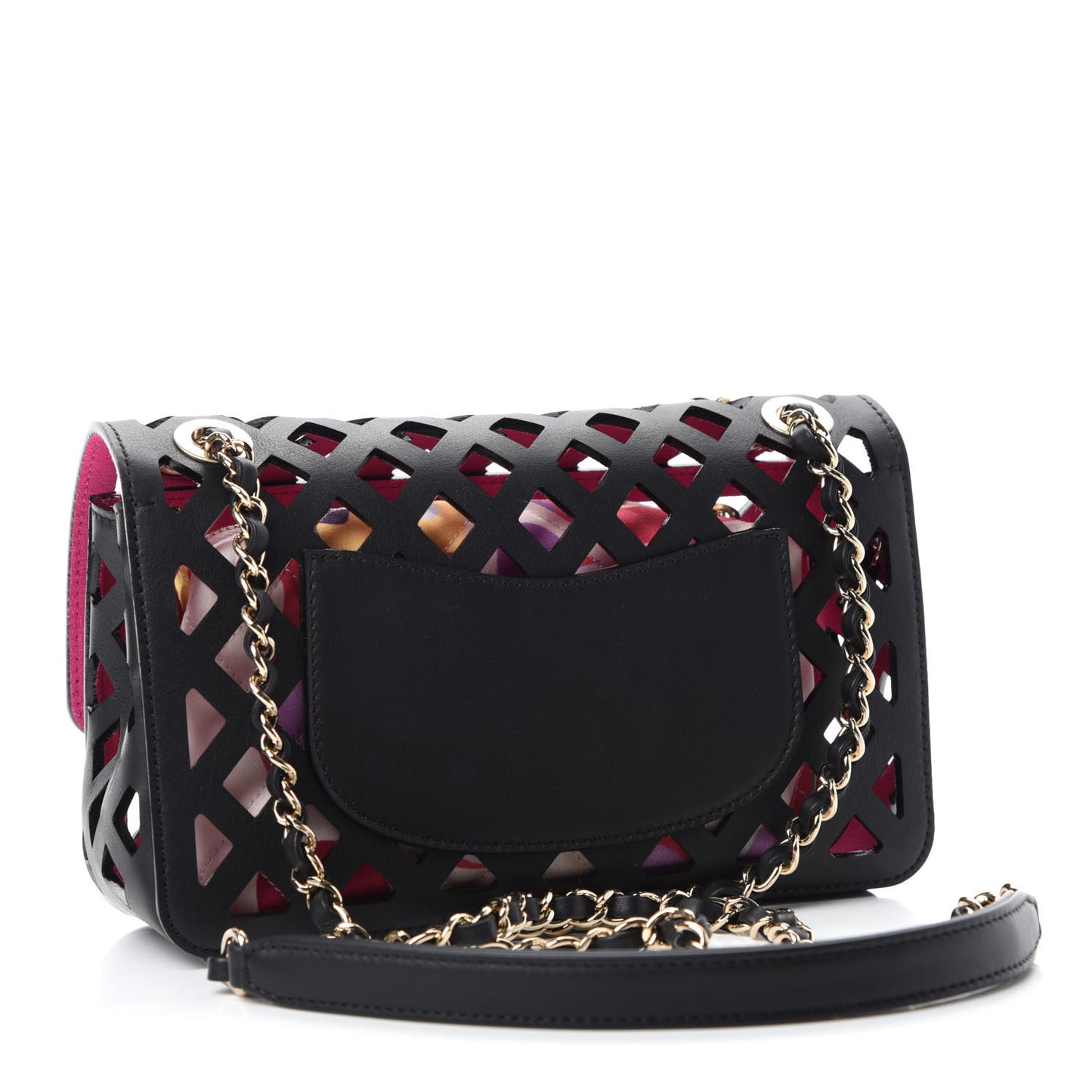 Lambskin Small Sea Through Flap Black