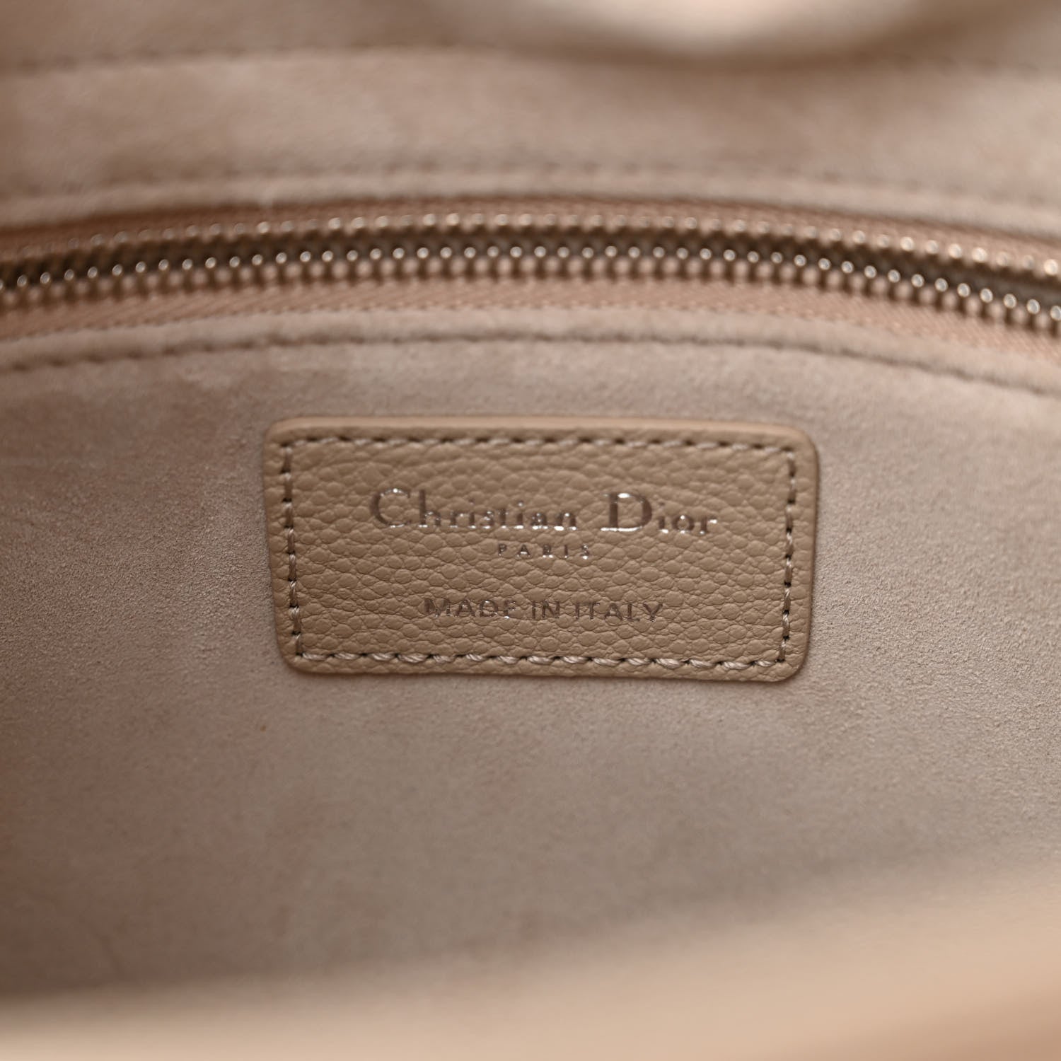 Christian Dior Grained Calfskin Cannage Medium Lady Dior Natural 6 of 13