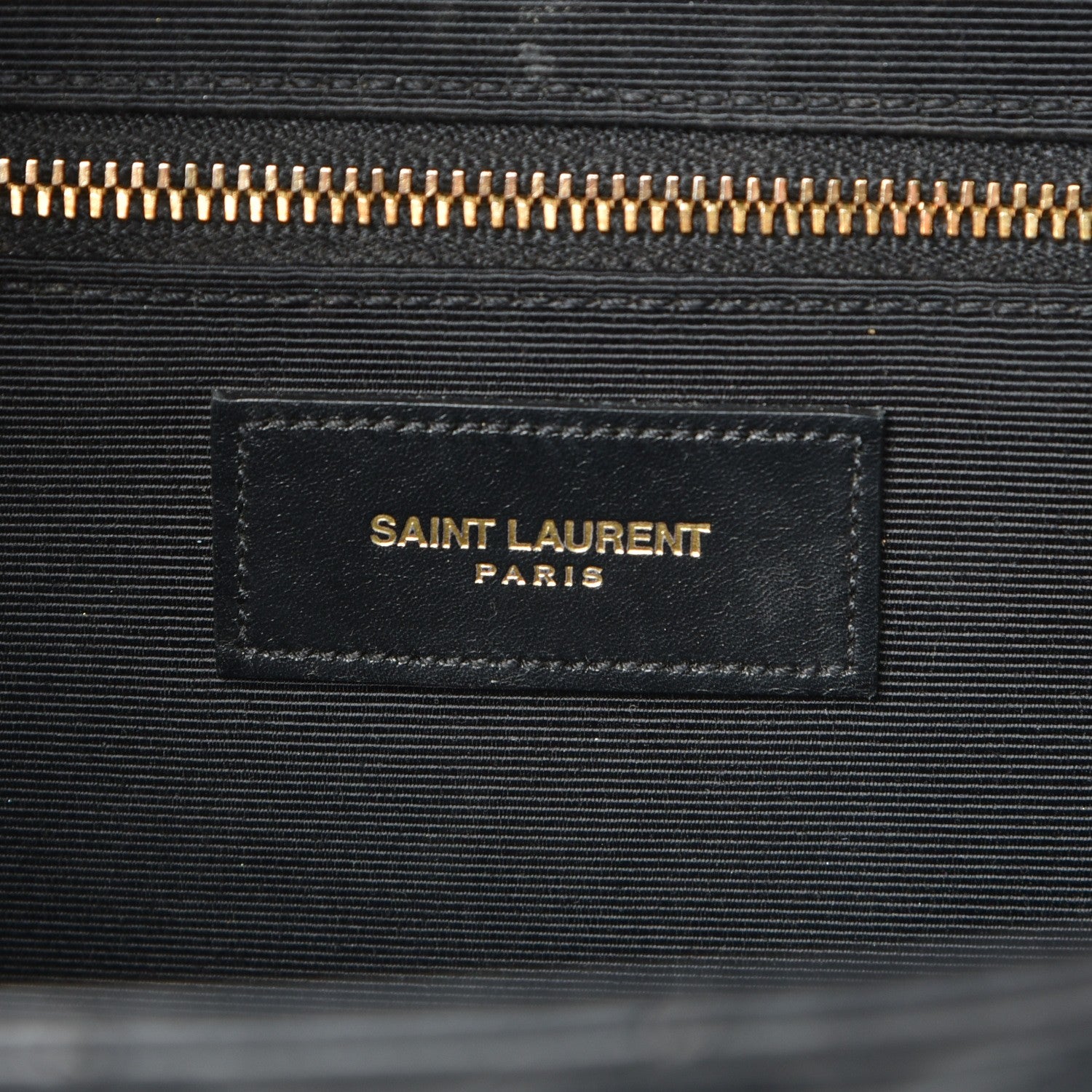 Saint Laurent Smooth Calfskin Matelasse Chevron Large Monogram Satchel Black 5 of 9