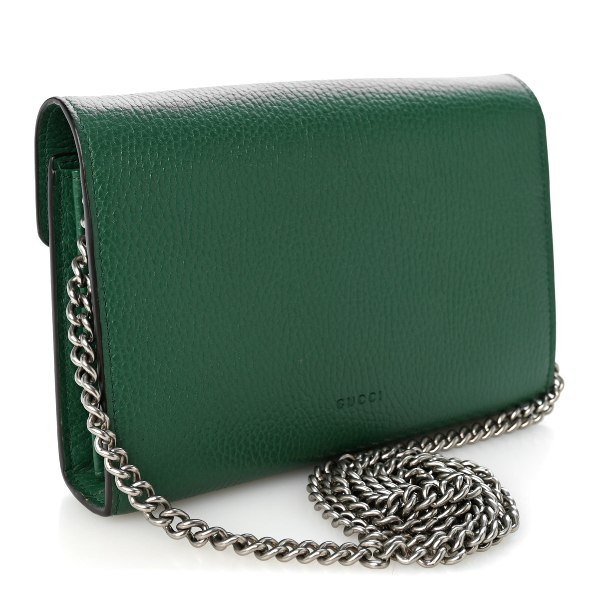 Gucci Calfskin Mini Dionysus Chain Wallet Emerald 3 of 10