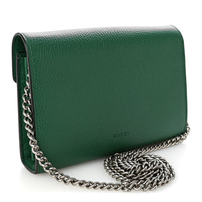 Gucci Calfskin Mini Dionysus Chain Wallet Emerald 3 of 10