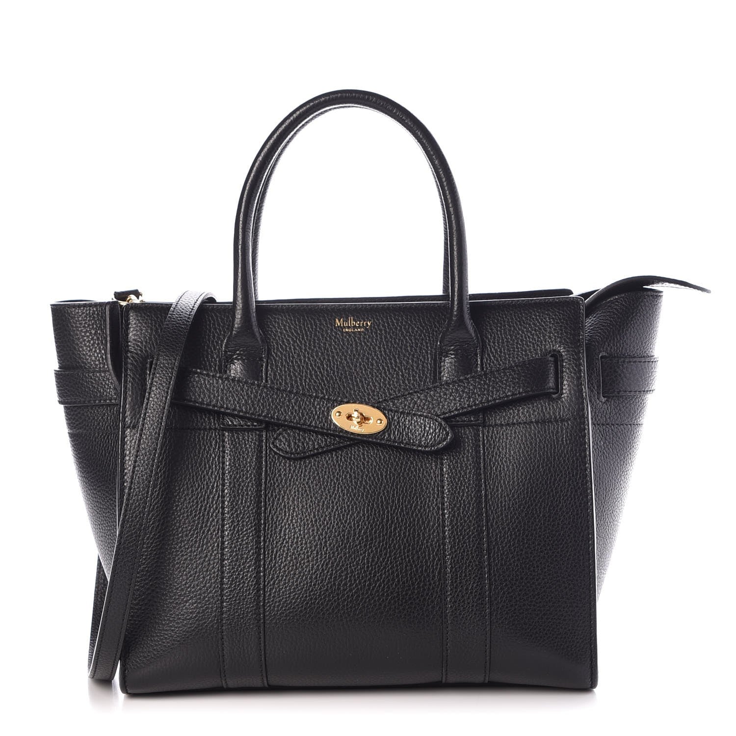 Mulberry Classic Grain Small Bayswater Zip Tote Black 1 of 8