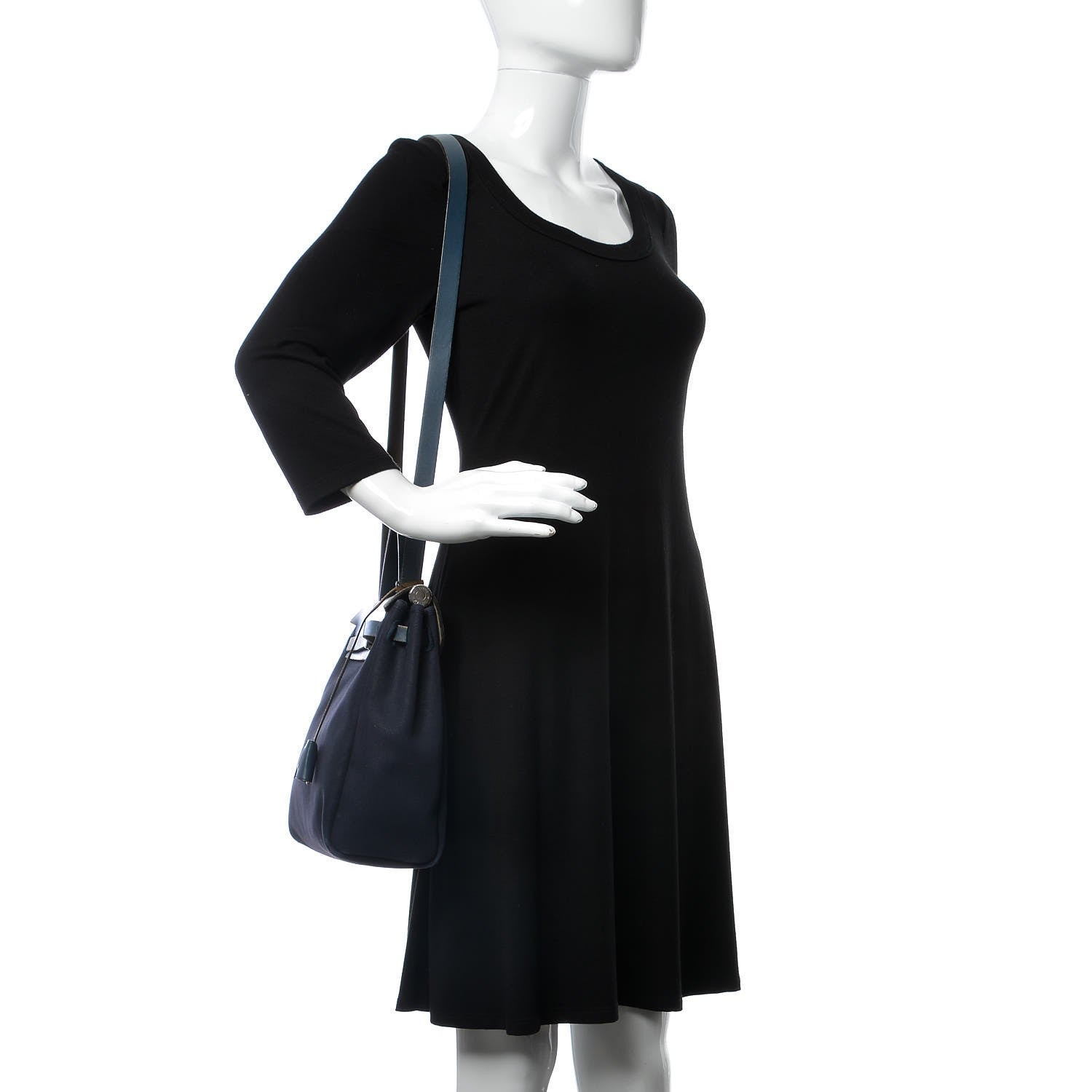 Hermes Toile Vache Calfskin Herbag PM 30 Navy Bleu Natural 2 of 25