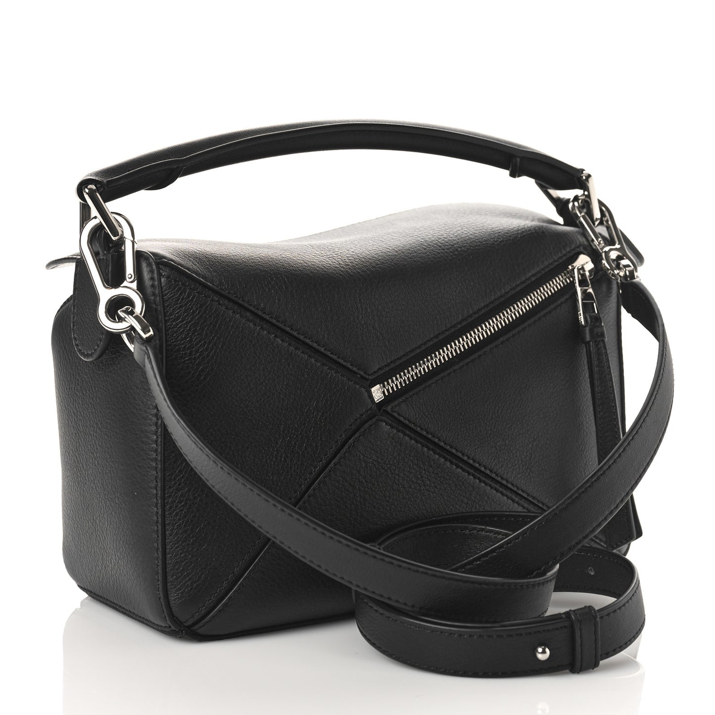 Calfskin Small Puzzle Bag Black
